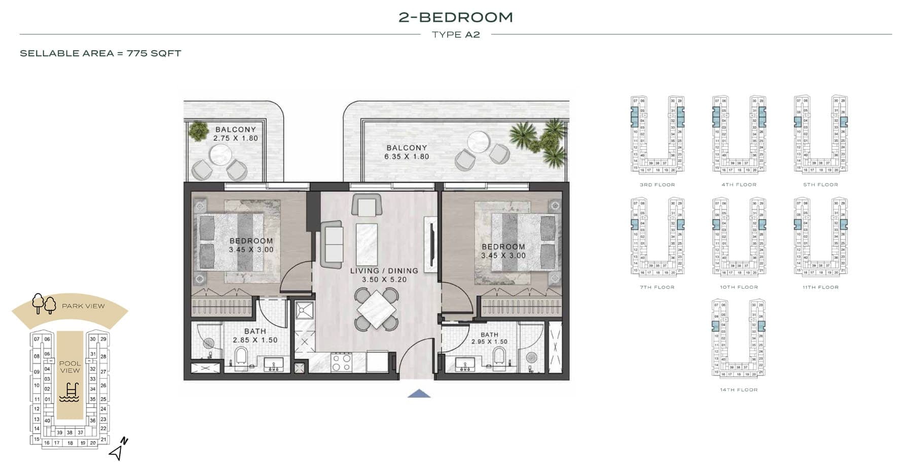 ELO 3 - 2 Bedroom Type A2 Floor Plan