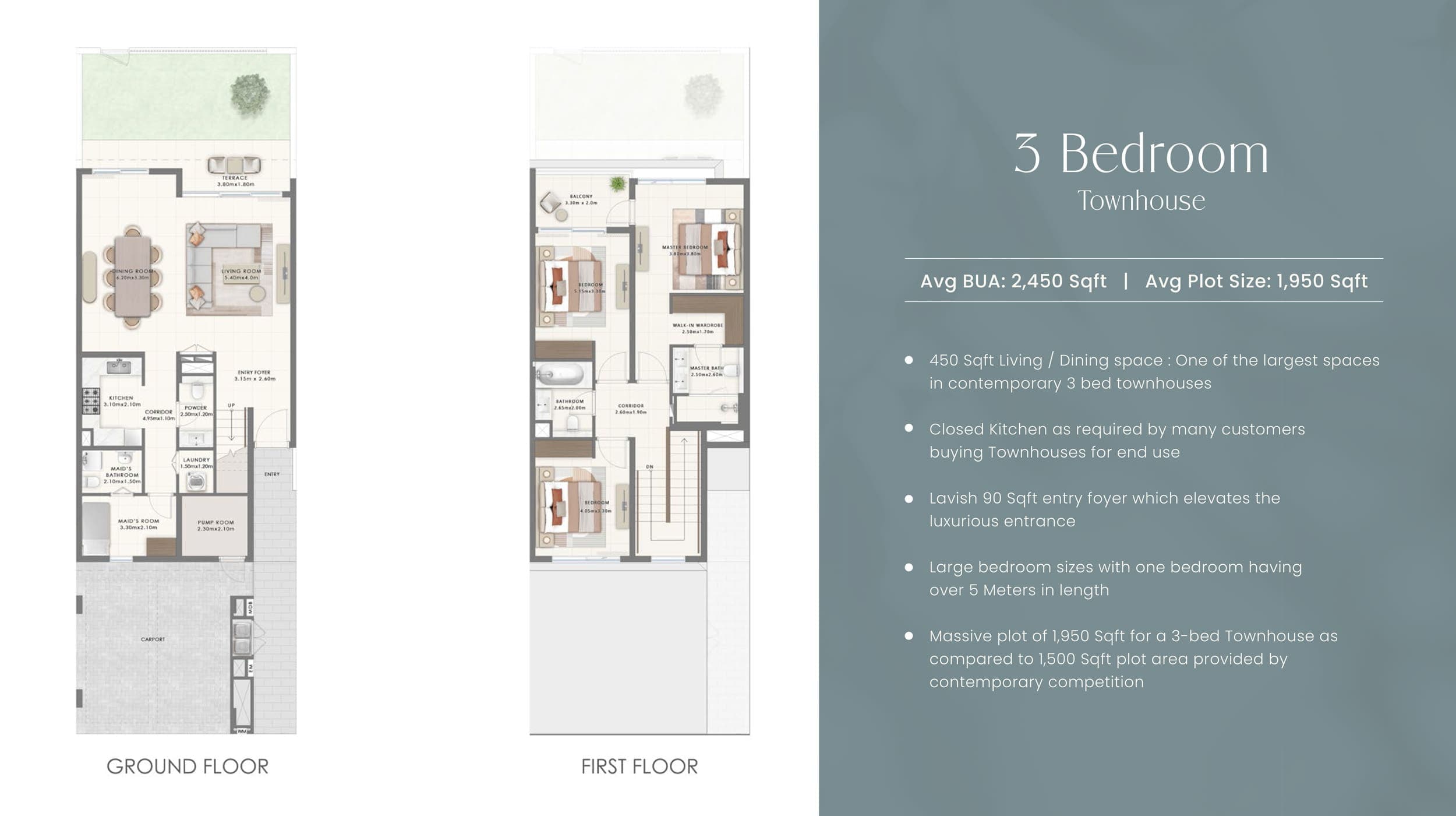 The Valley Phase 2 - 3 Bedroom Townhouse Floor Plan