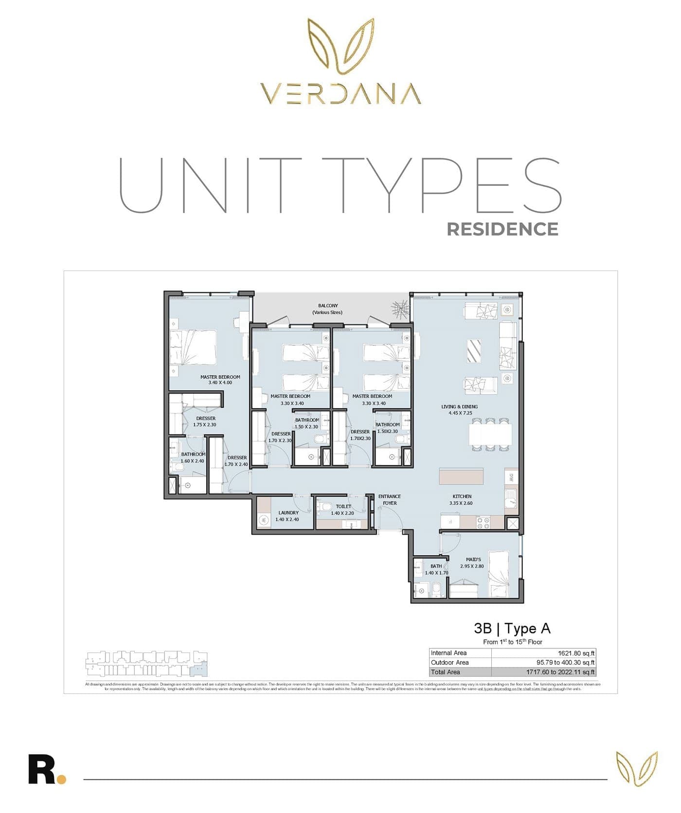 Verdana 6 - 3 Bedroom Apartment Type A Floor Plan