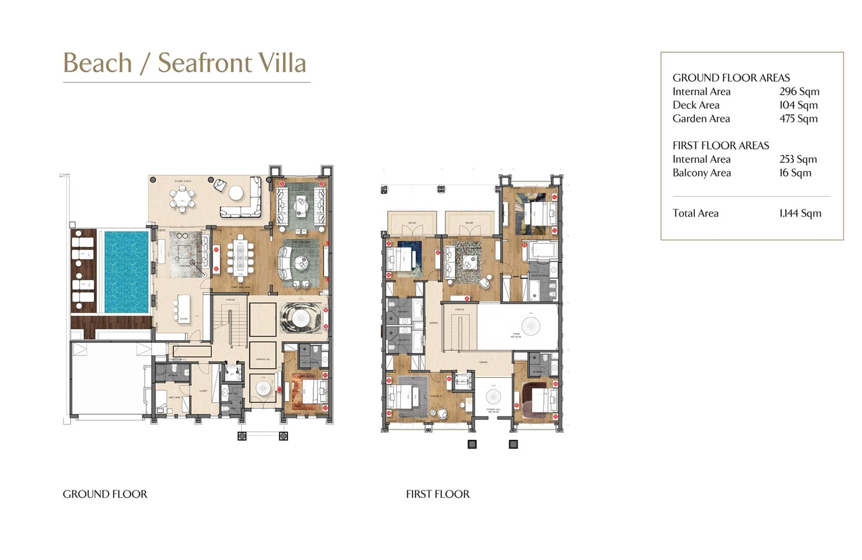 Jumeirah Zabeel Saray Beach / Seafront Villa Floor Plan