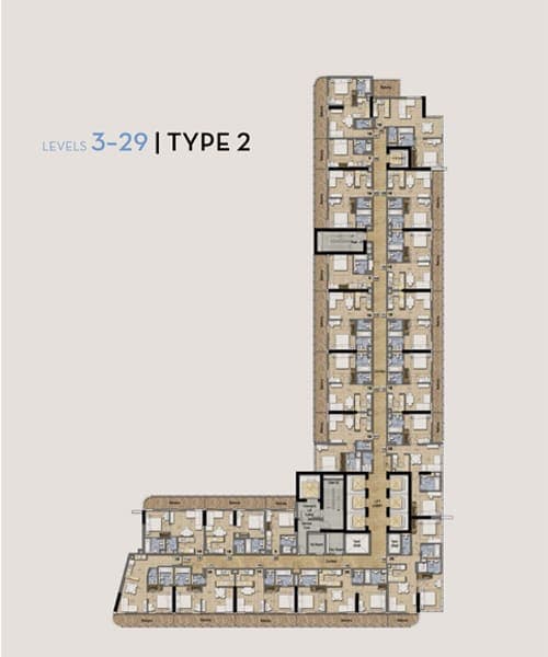 Merano Tower Level 3 to 29 Type 2 Floor Plan