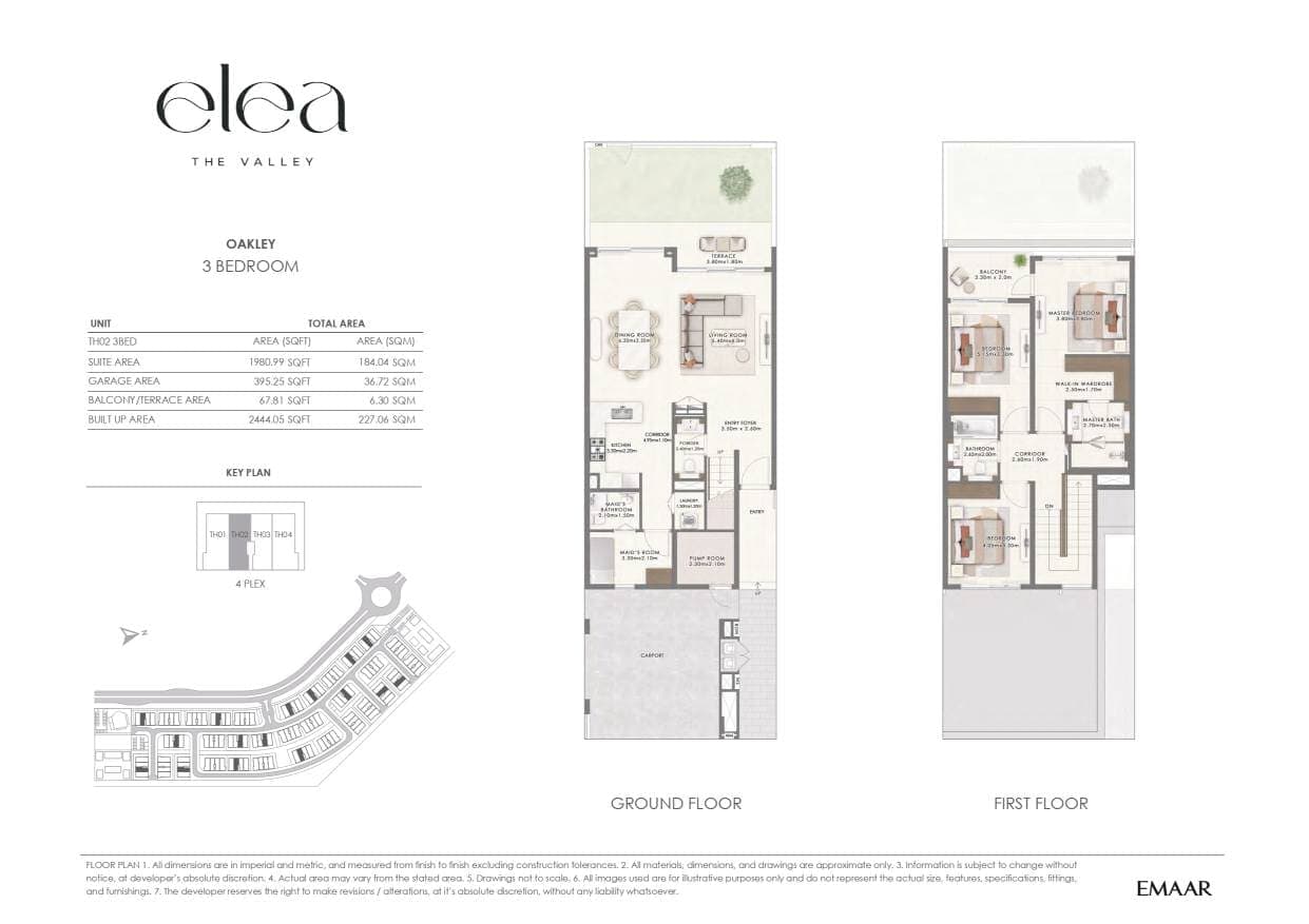 Elea by Emaar Oakley 3 Bedroom Floor Plan