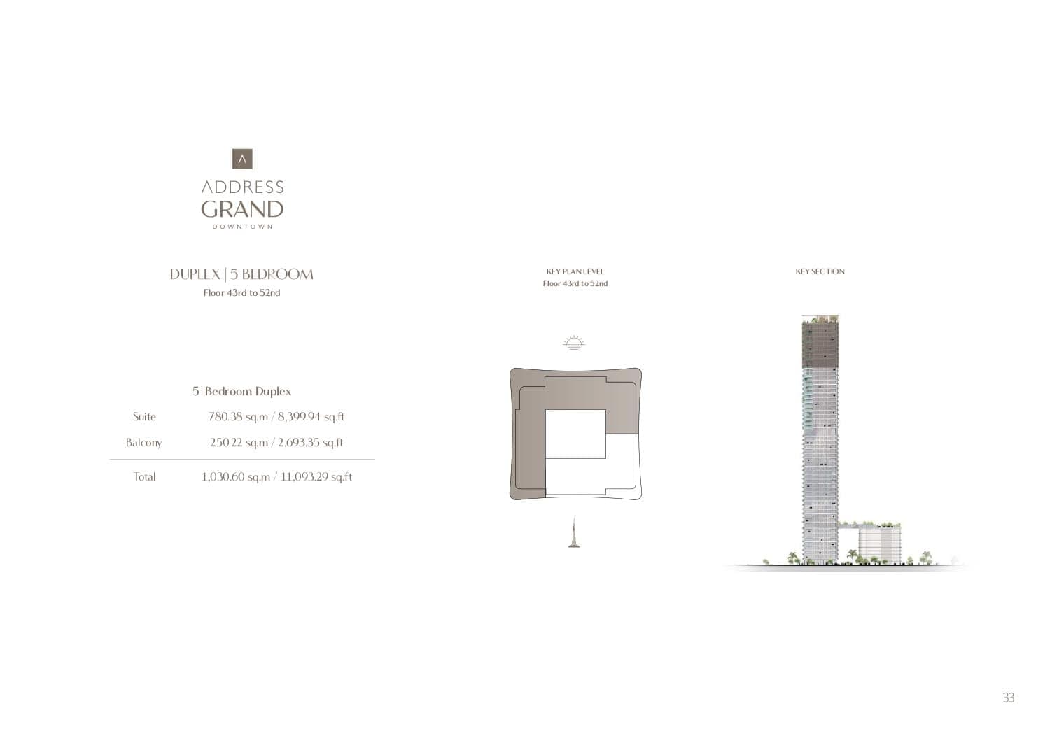 Address Grand Downtown 5 Bedroom Duplex Floor Plan