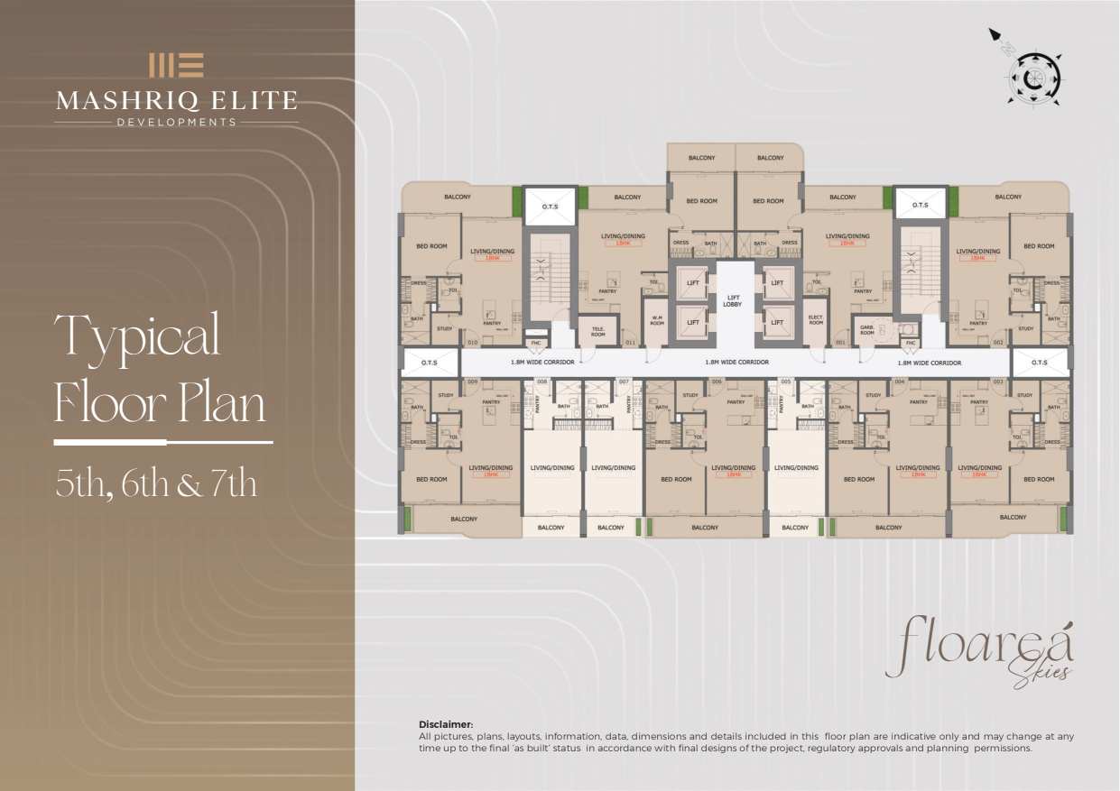 Floarea Skies 5, 6 & 7th Typical Floor Plan