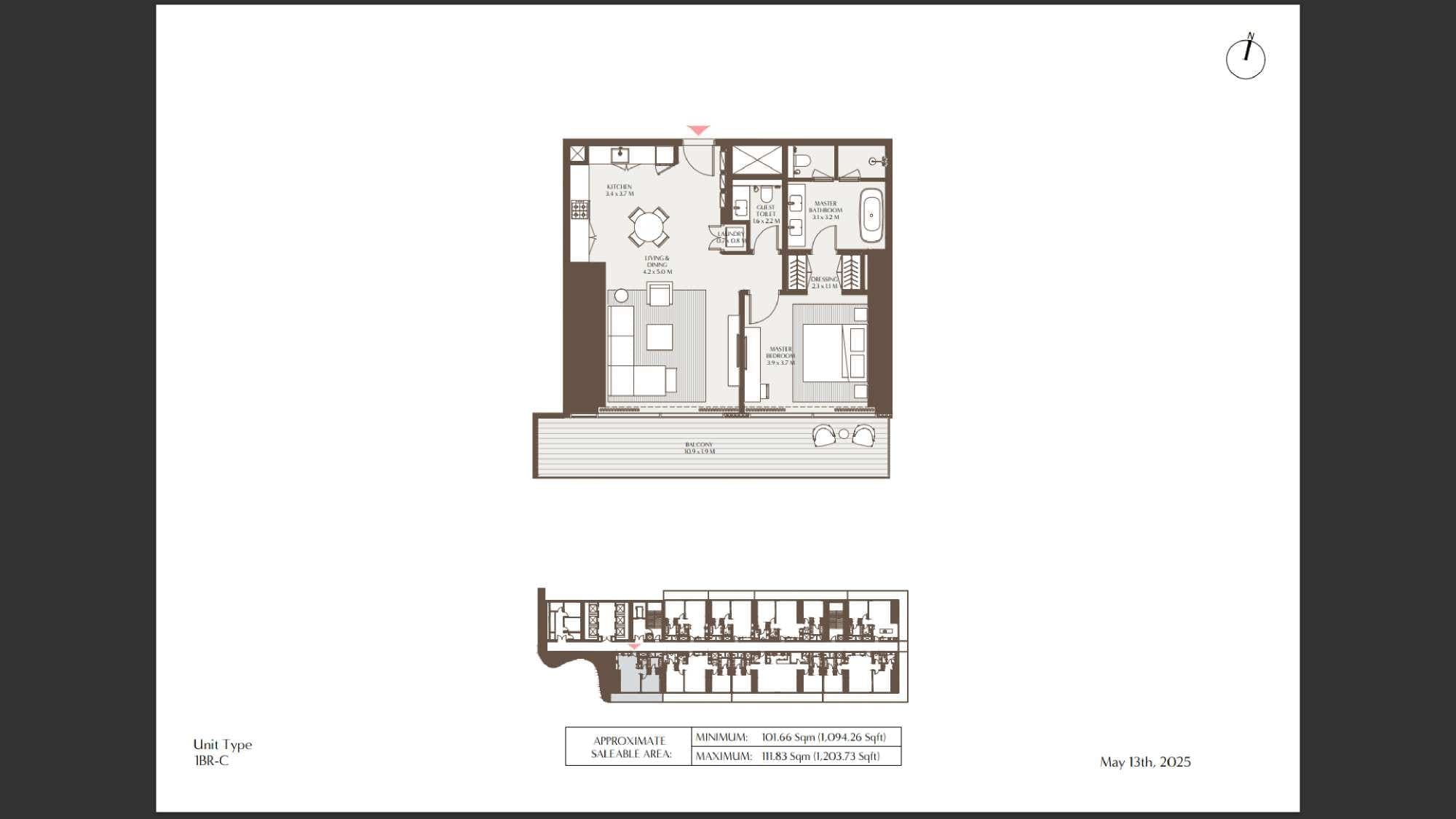 Akala Hotel & Residences 1 Bedroom Type C Floor Plan