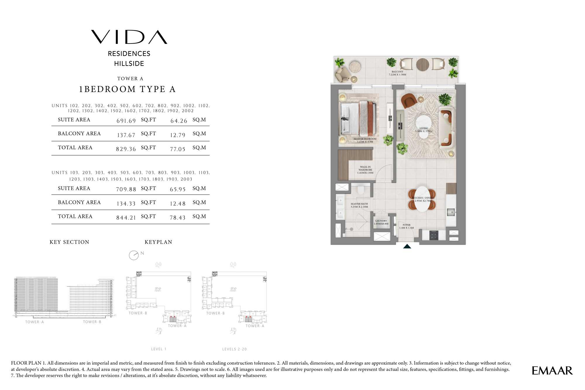 Vida Residences Hillside Park Tower A 1 Bedroom Type A Floor Plan