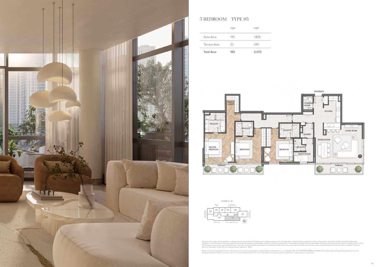 Residences Du Port 3 Bedroom Type 3 Floor Plan