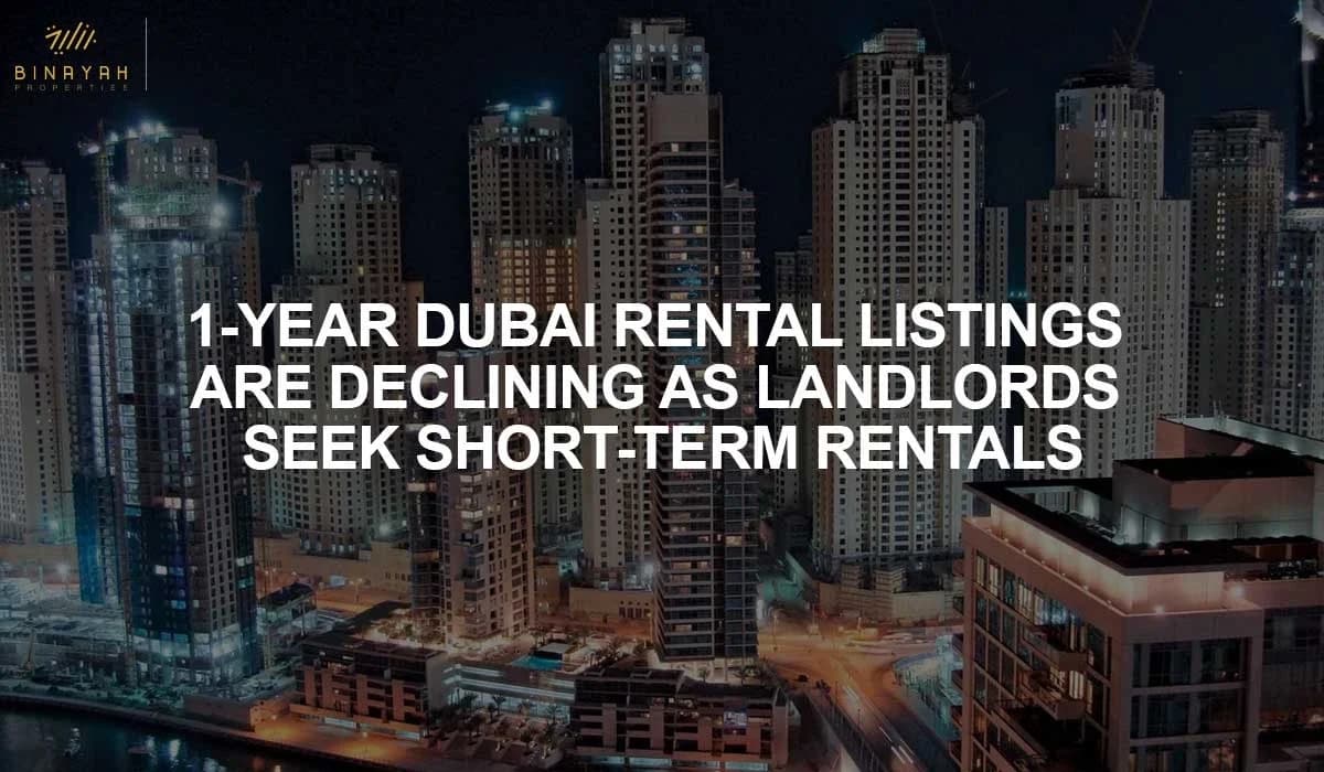 1-Year Dubai Rental Listings Are Declining As Landlords Seek Short-Term Rentals