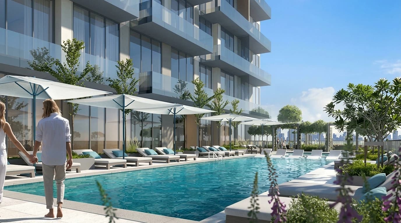 Elaris Rise at JVT, Dubai modern apartment development exterior