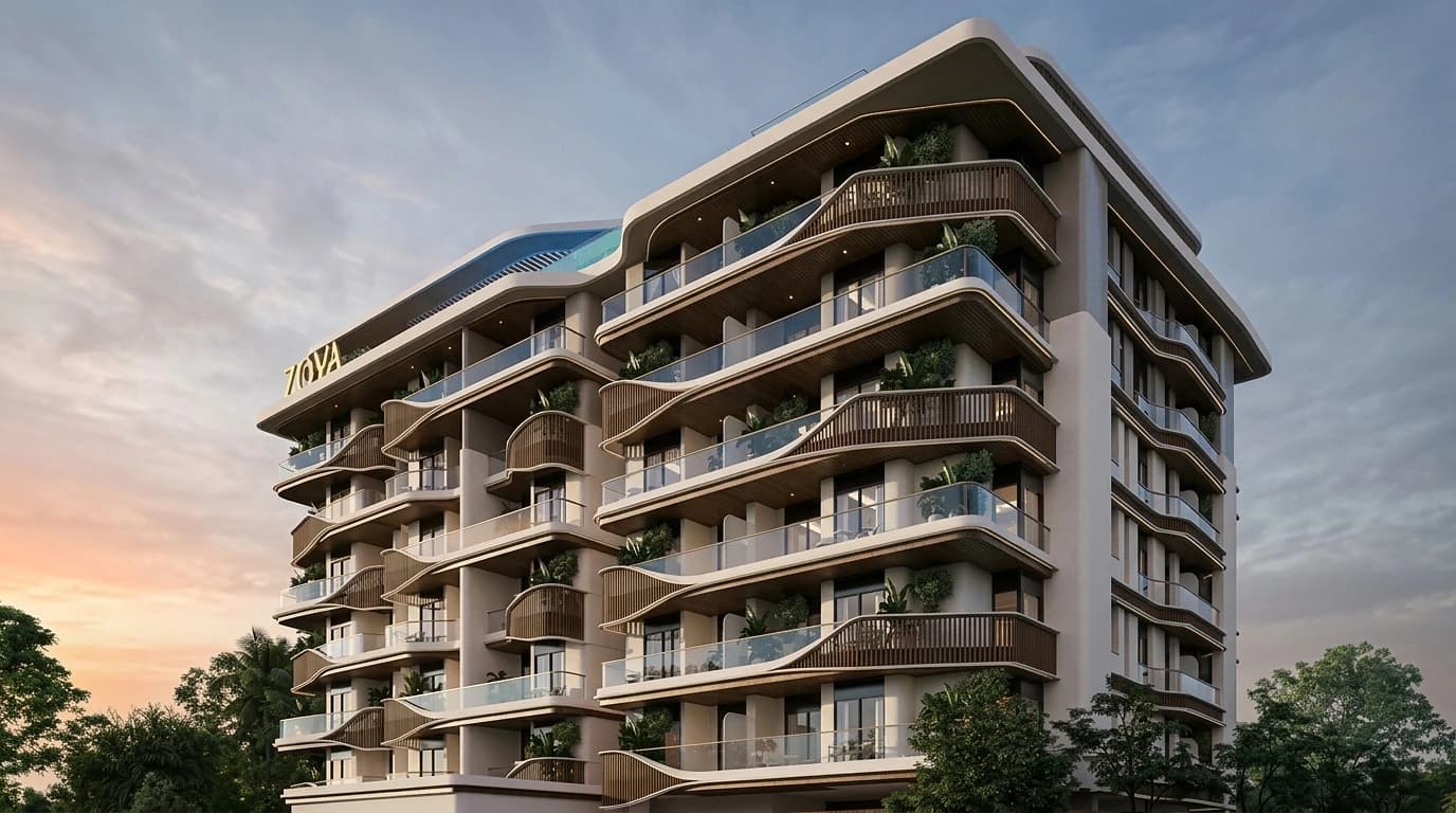 Elvora by Zoya in Dubai Land Residence Complex exterior