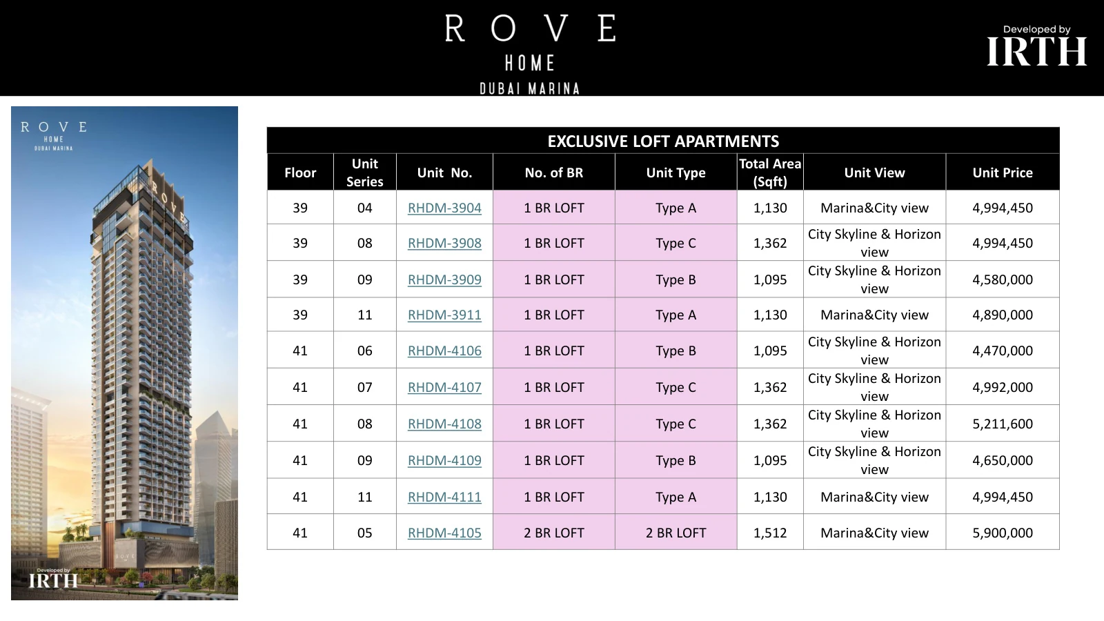 Rove Home Dubai Marina, Branded Residences in Business Bay, Dubai