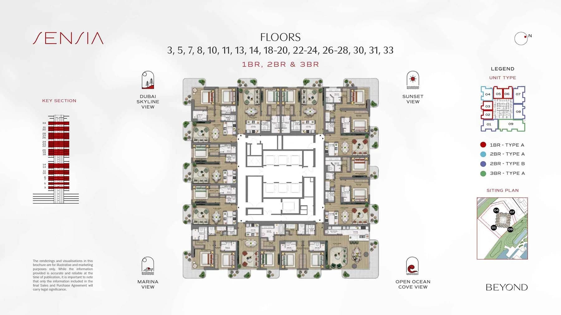 1BR, 2BR & 3BR