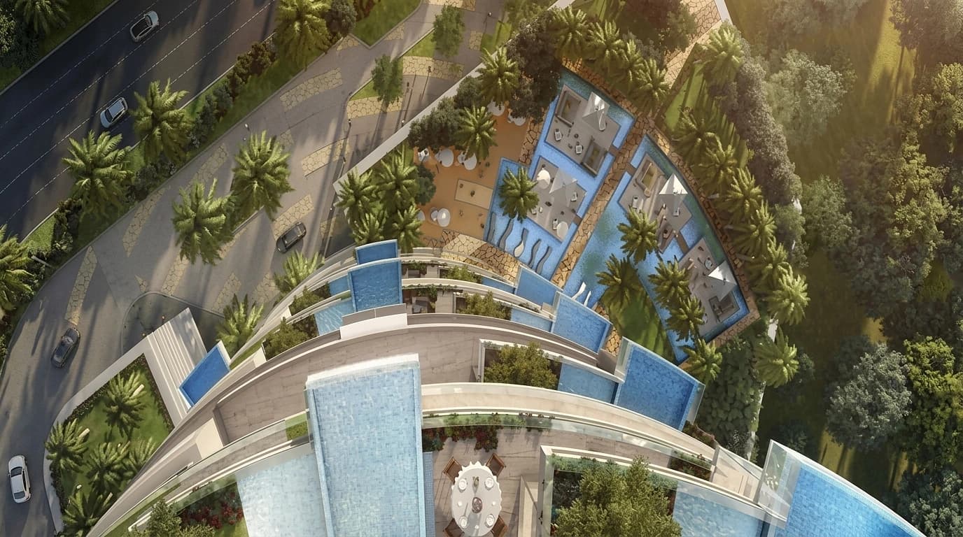 Studio in Jumeirah Garden City exterior view in Jumeirah Garden City, Dubai