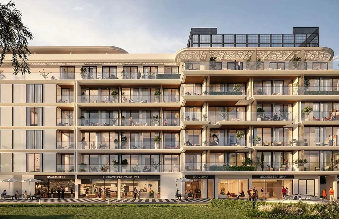 Woodland Terraces by AMIS in Meydan Dubai exterior view