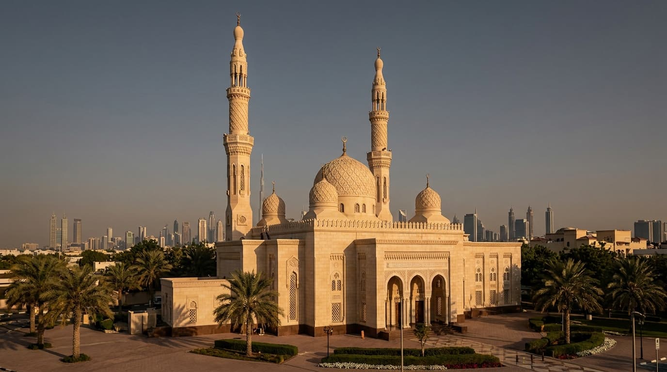 What makes Jumeirah Mosque a symbol of openness within Dubai landmarks?