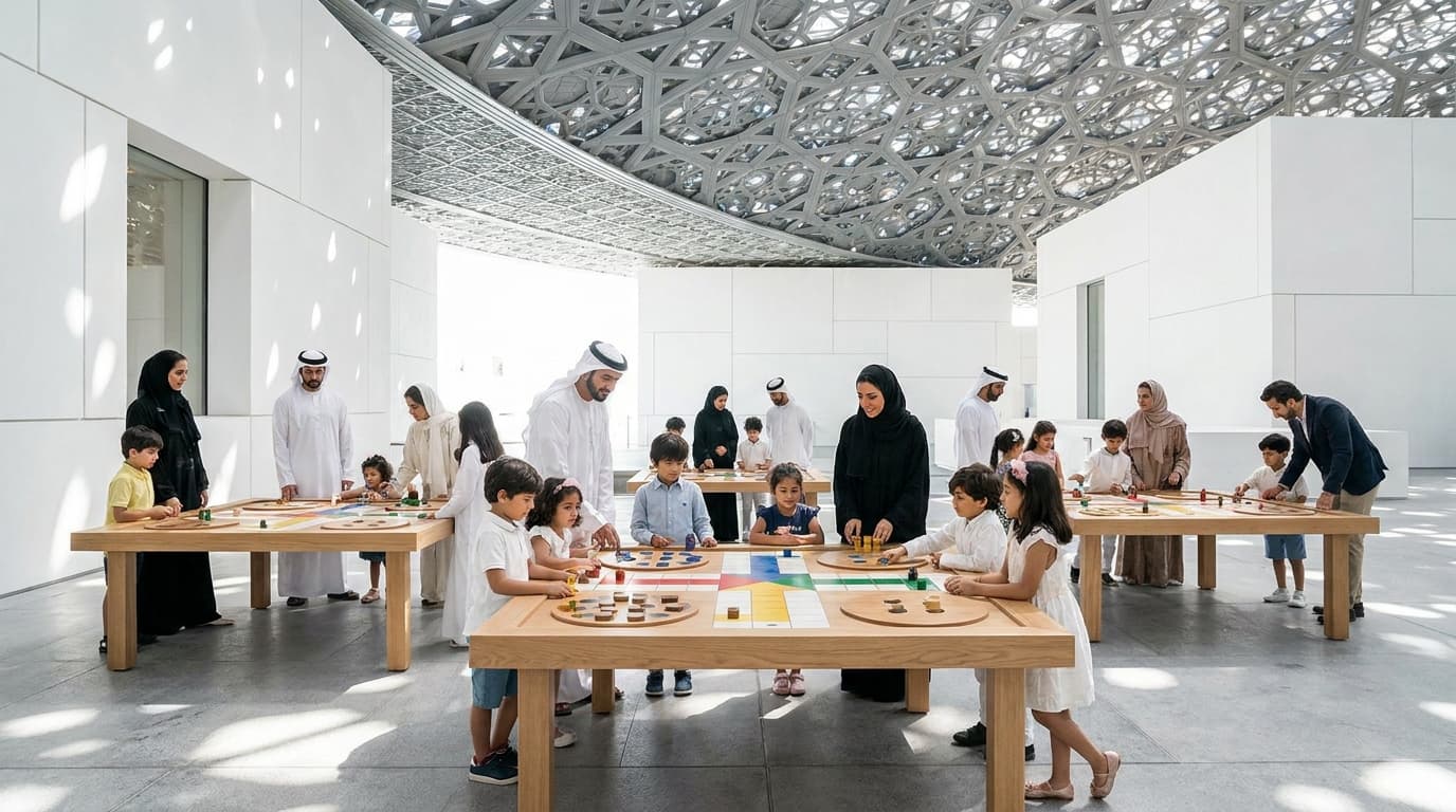 What is the Children’s Museum board game extravaganza at Louvre Abu Dhabi?
