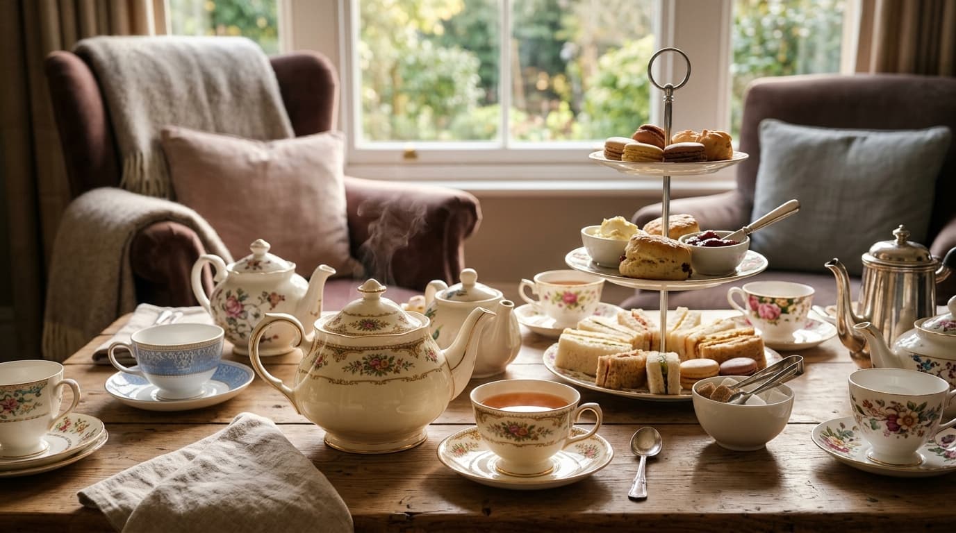 Which Dubai venues offer all-day lingering tea and endless pours?