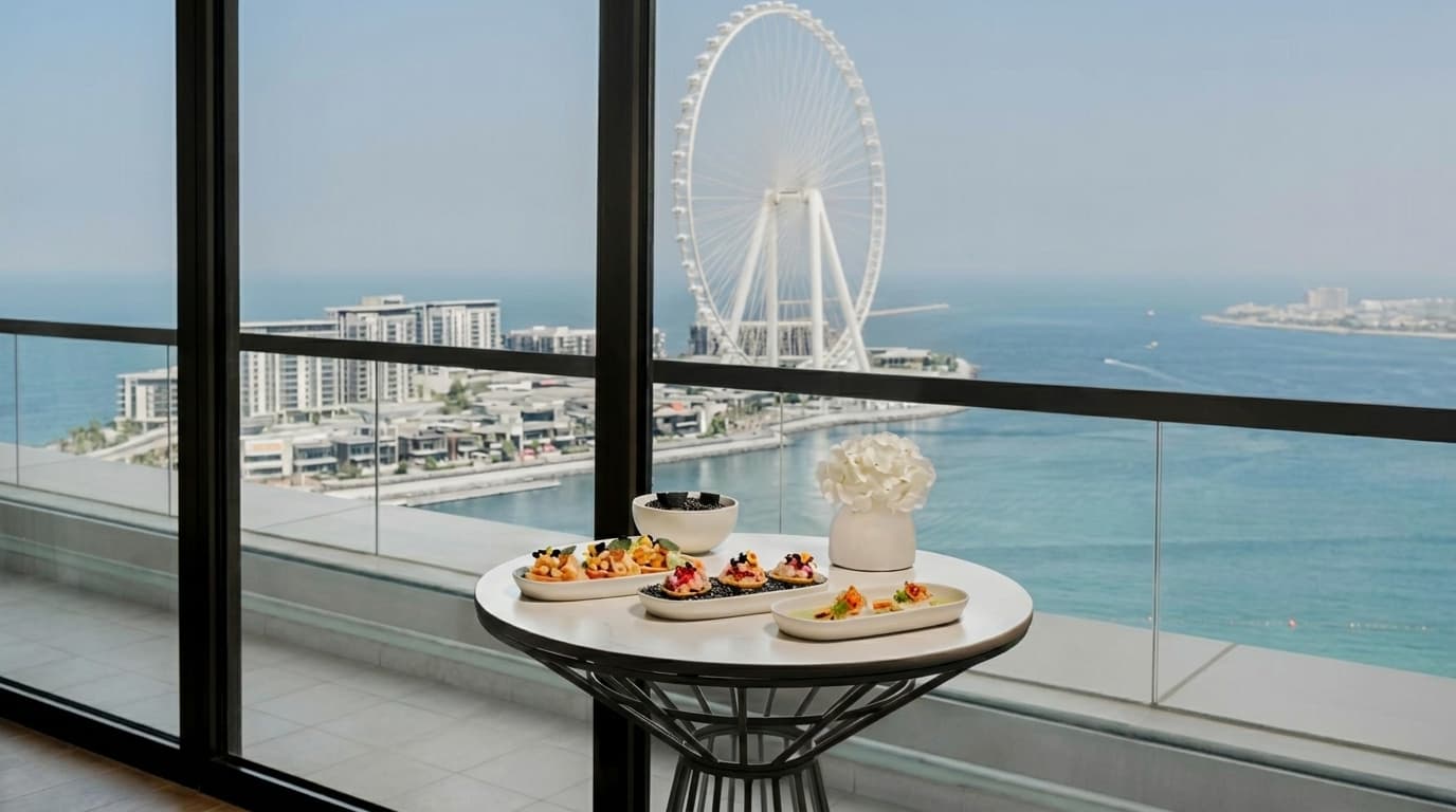 Where can I find ocean-view terraces for afternoon tea in Dubai?