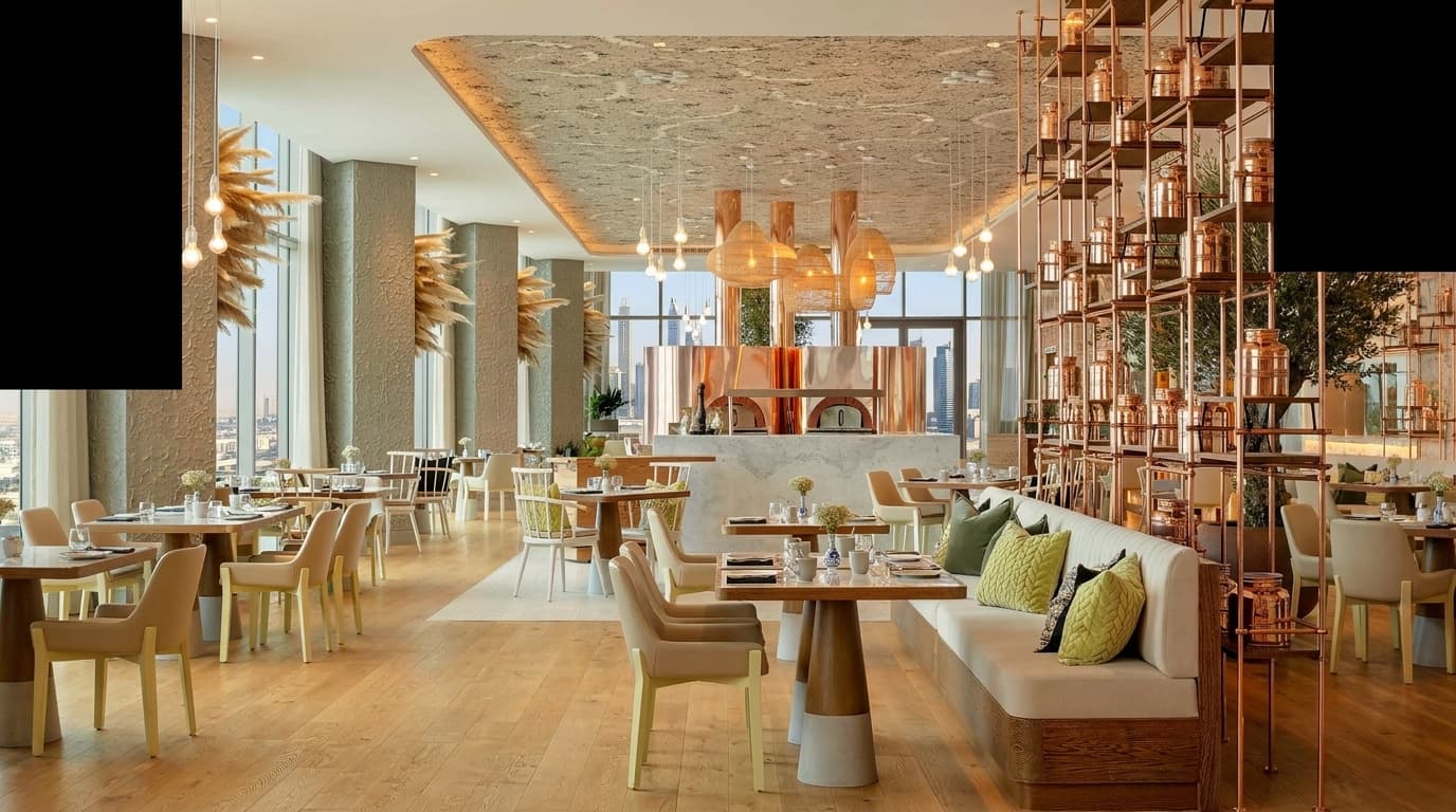Where is Fi'lia Dubai and what makes its Business Bay skyline notable?