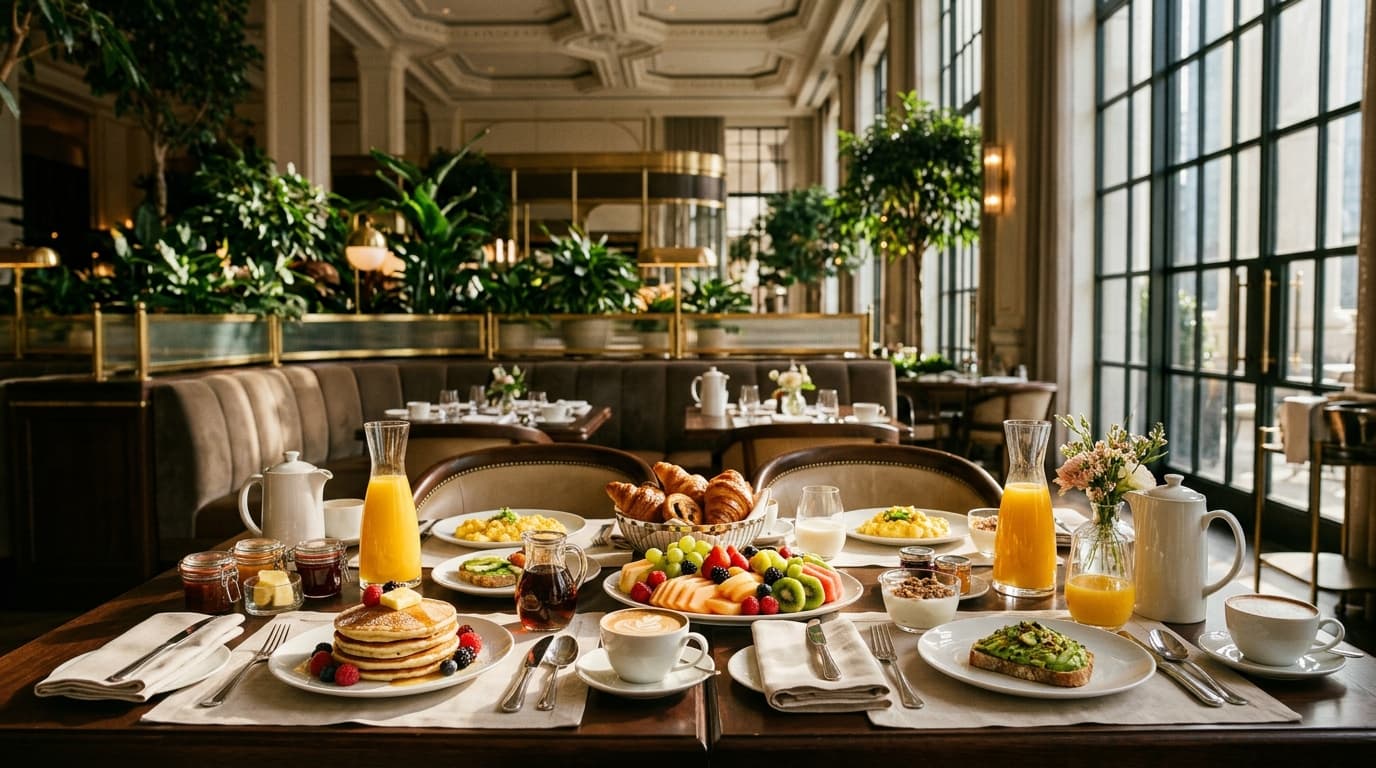 The Guild Sunday breakfast at The Salon: what does the 50% residents offer include and when can families attend?