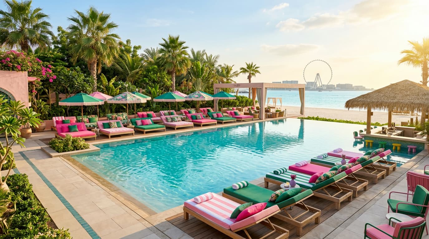 The 305 Dubai Palm West Beach: what is the Miami-style pool day price?