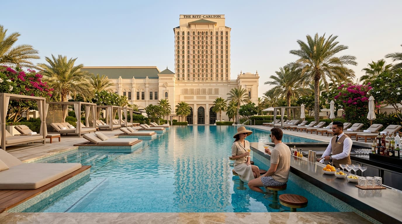 La Baie at The Ritz-Carlton JBR: what does a swim-up bar pool day cost?