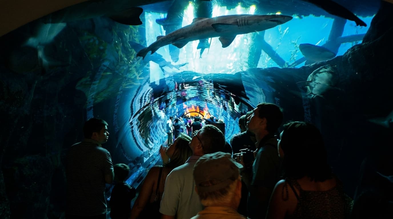 What marine life can you see at Dubai Aquarium inside Dubai Mall
