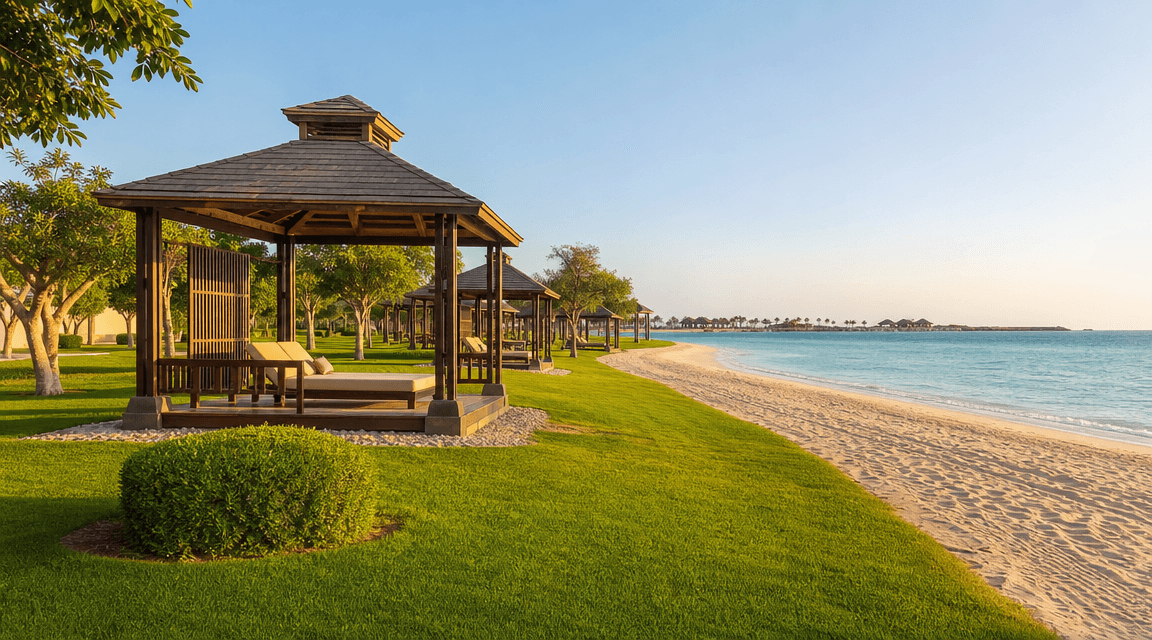 Al Mamzar Beach Park picnic spots: playgrounds, mangroves and private cabanas
