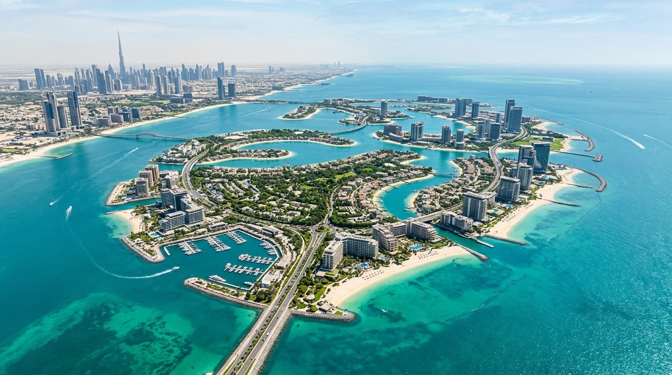 Why does the AED 527 million contract matter for Dubai Islands delivery?