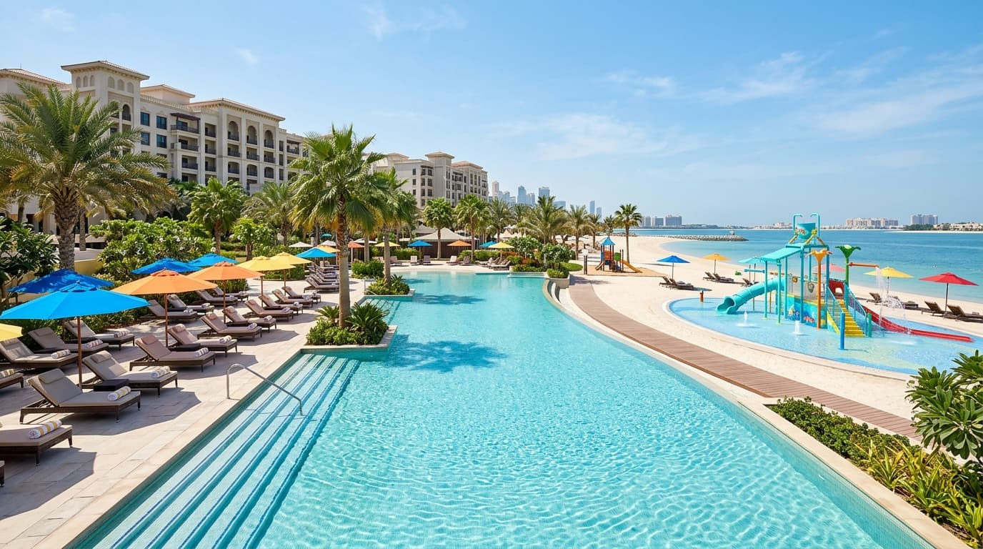 Does Fairmont The Palm have a beach club, pools and kids facilities?