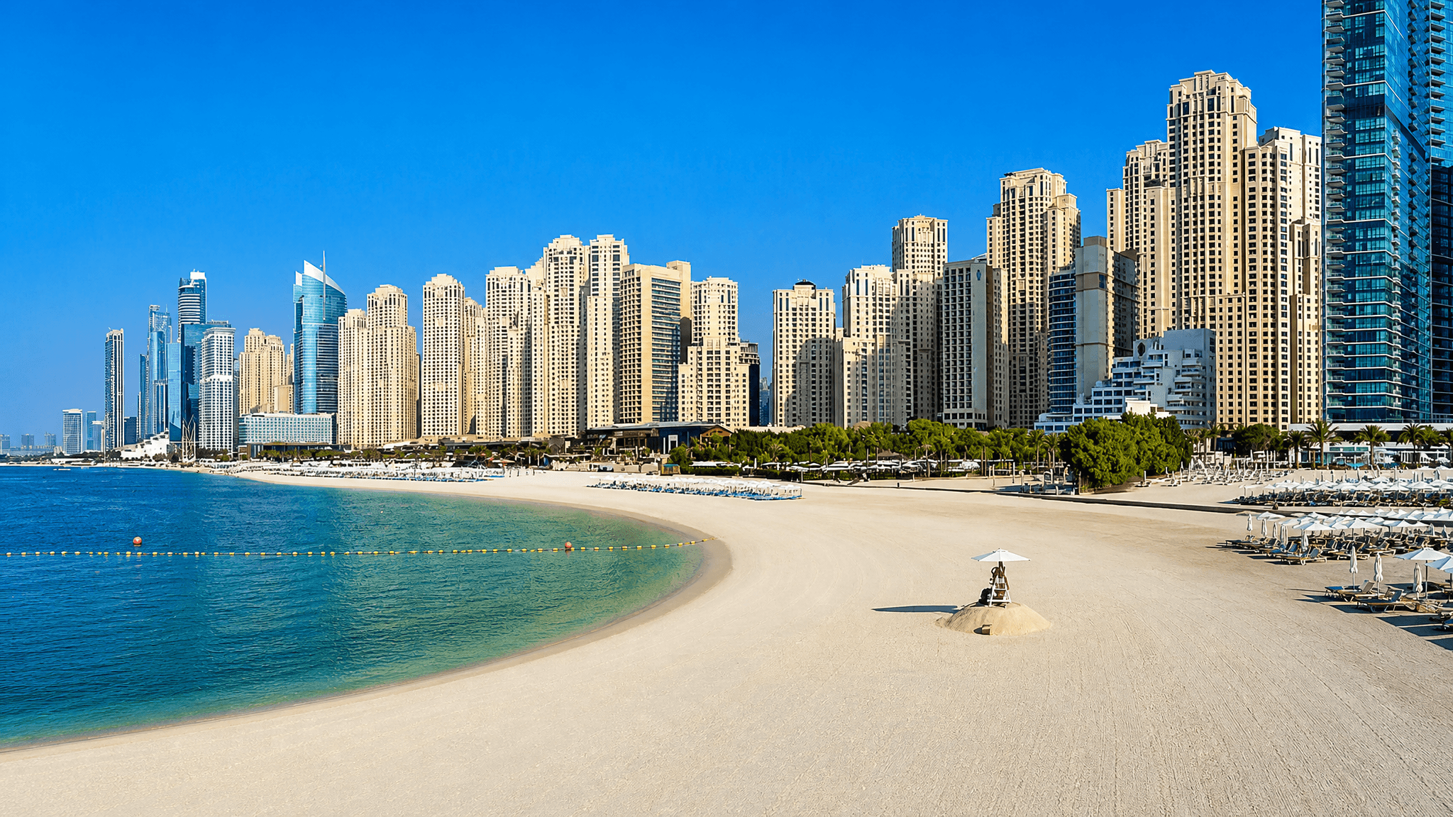 The Beach at JBR picnic spots: sand, sea breeze and skyline backdrop