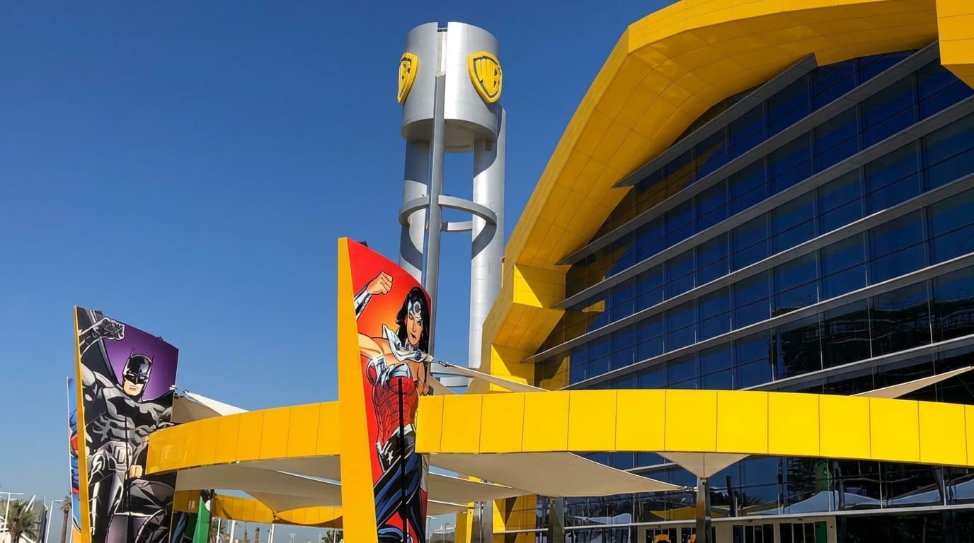 What has Warner Bros. World Abu Dhabi announced about Yas Island expansion?